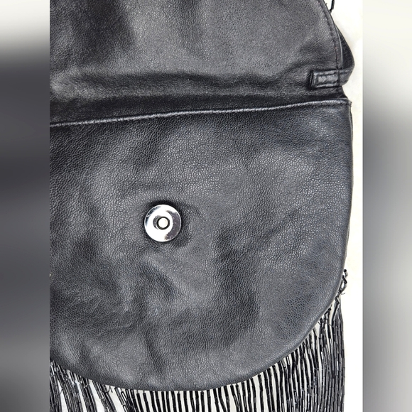 ARMANI EXCHANGE Genuine Leather Beaded Fringe Bag - Picture 6 of 10